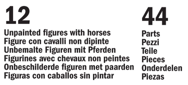 12 figurine, 44 piese