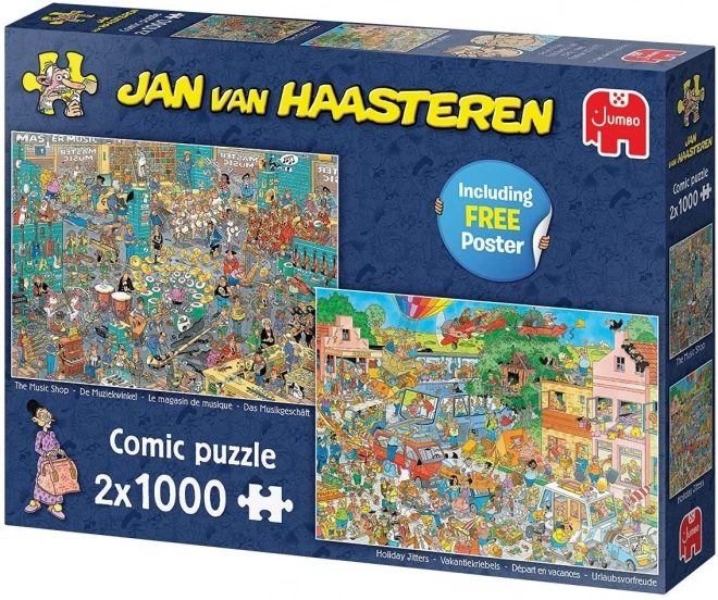 Puzzle Jumbo Jan van Haasteren - Magazin de muzică și Nervozitate în vacanță