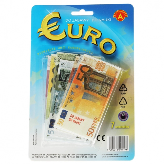 Set bancnote colorate euro pentru copii