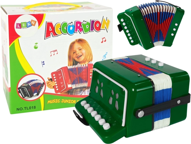 Instrument de acordeon pentru micii muzicieni Verde