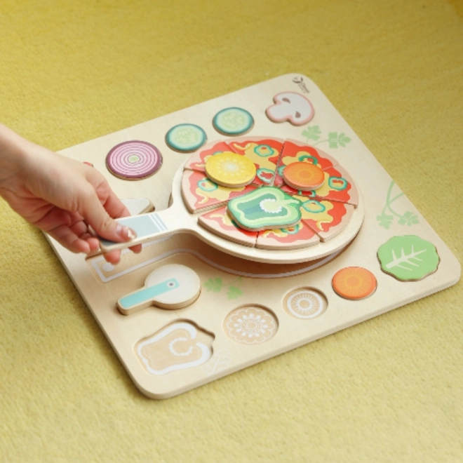 CLASSIC WORLD Pizza din lemn pentru feliere, puzzle 22 de piese