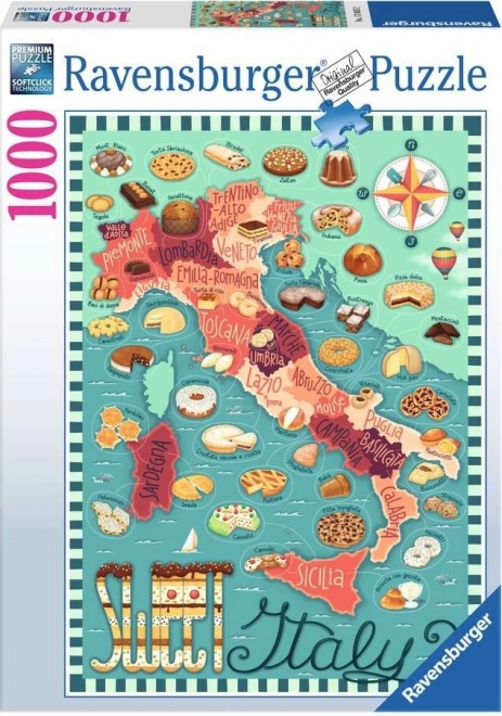 Puzzle Harta Dulce a Italiei 1000 piese