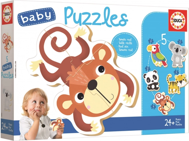 Puzzle Educa Animale Sălbatice pentru Bebeluși