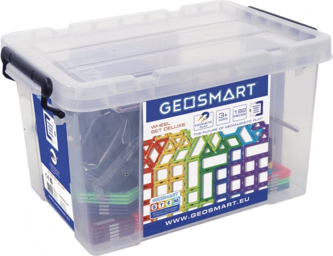 Set de construcție magnetică GeoSmart Deluxe cu roți