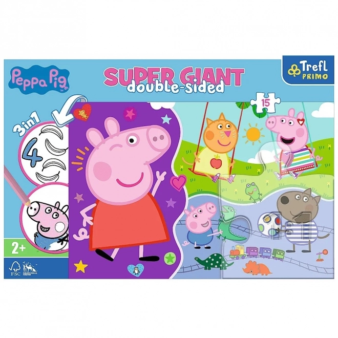 Puzzle cu două fețe Peppa Pig super gigant