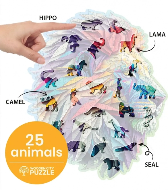 Puzzle de lemn leu modern 250 piese