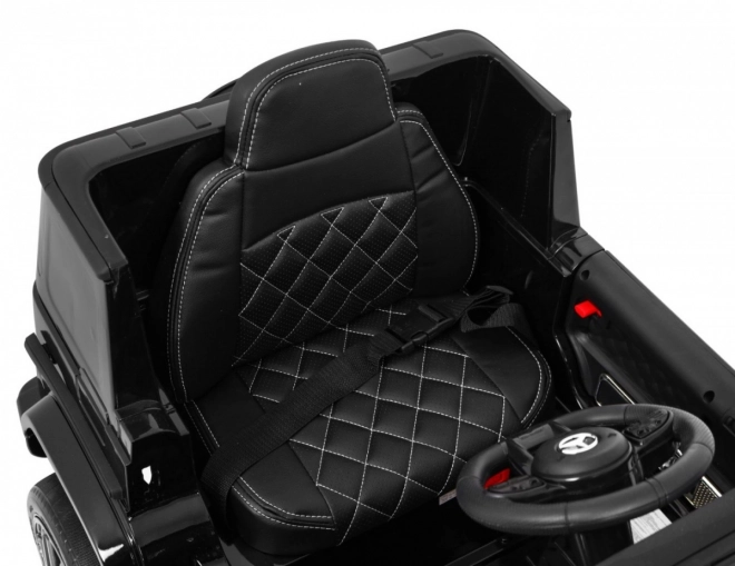 Mercedes AMG G63 pentru copii Lak negru + telecomandă + MP3 LED + pornire lentă + EVA + centuri