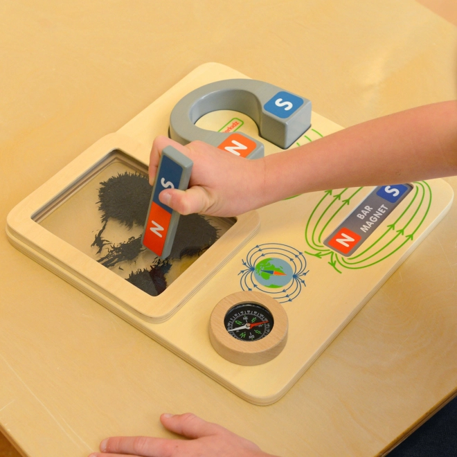 Tablă educativă magnetică cu busolă Masterkidz Montessori