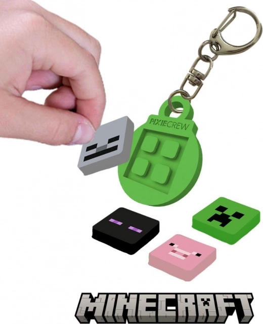 PIXIE CREW breloc rotund cu multipixeli tematici MINECRAFT