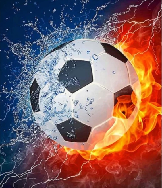 Pictură cu Diamante Minge de Fotbal 30x40cm