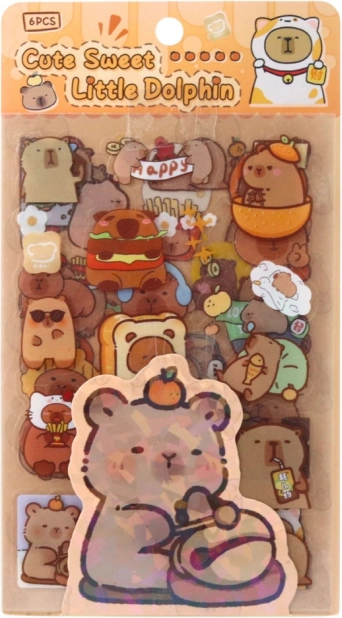 Set autocolante Capybara pentru personalizare și decorare 110 buc