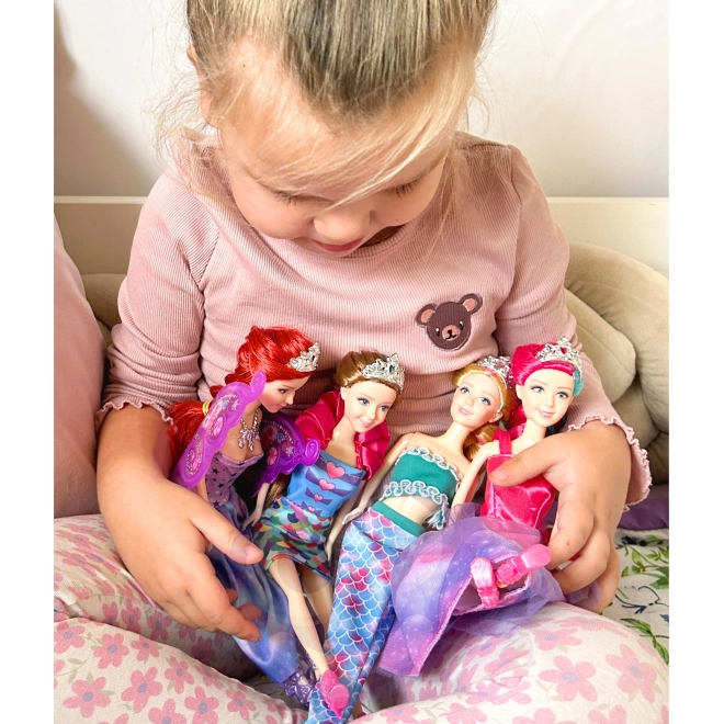 WOOPIE Set 4 Prințese Magice - Cutie Păpuși 4 în 1 cu Accesorii