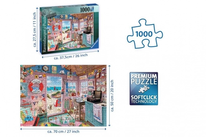 Puzzle Ravensburger adăpostul meu: căsuța de plajă 1000 piese