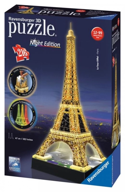 Puzzle 3D Turnul Eiffel Noaptea 216 Piese