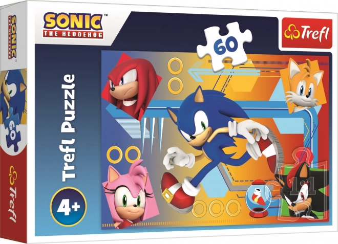 Puzzle 60 piese Sonic în acțiune