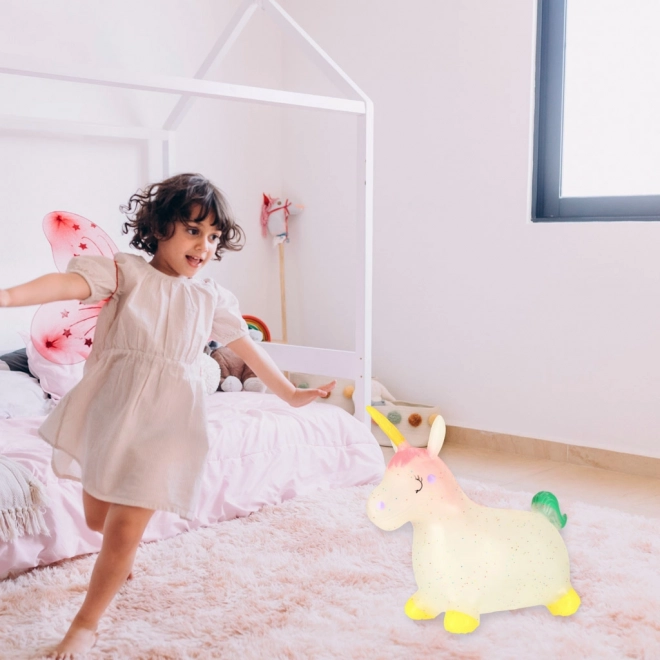 Jucărie săltăreață pentru copii cu pompă - Unicorn din cauciuc