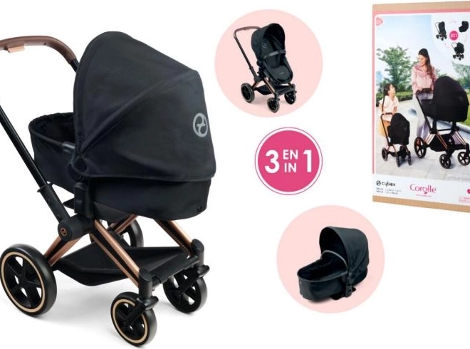 Cărucior pentru păpuși Cybex 3 în 1 negru