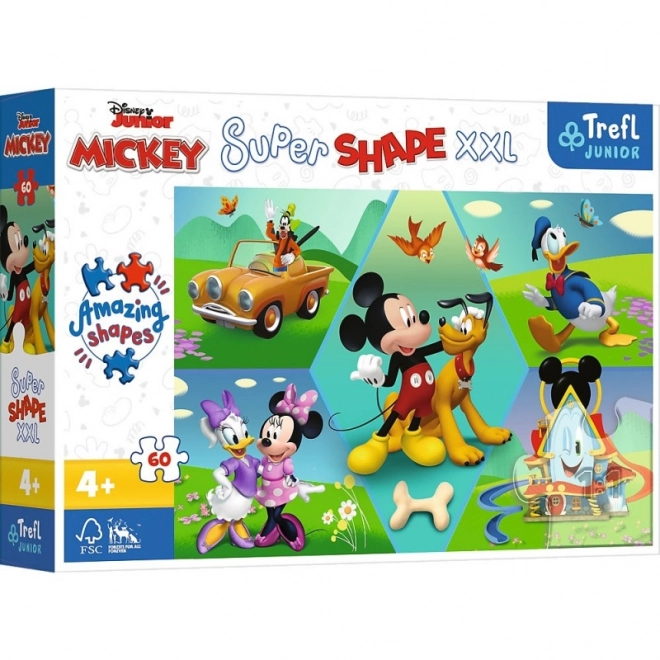 Puzzle Super Formă XXL Mickey Mouse Distracție 60 piese