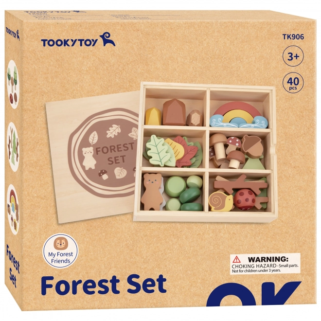 Set pădure din lemn copii Tooky Toy
