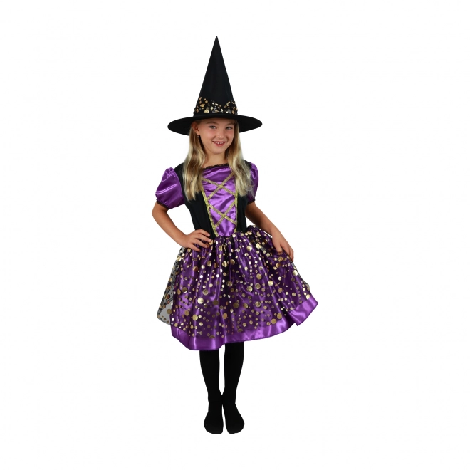 Costum vrăjitoare pentru copii violet și negru m