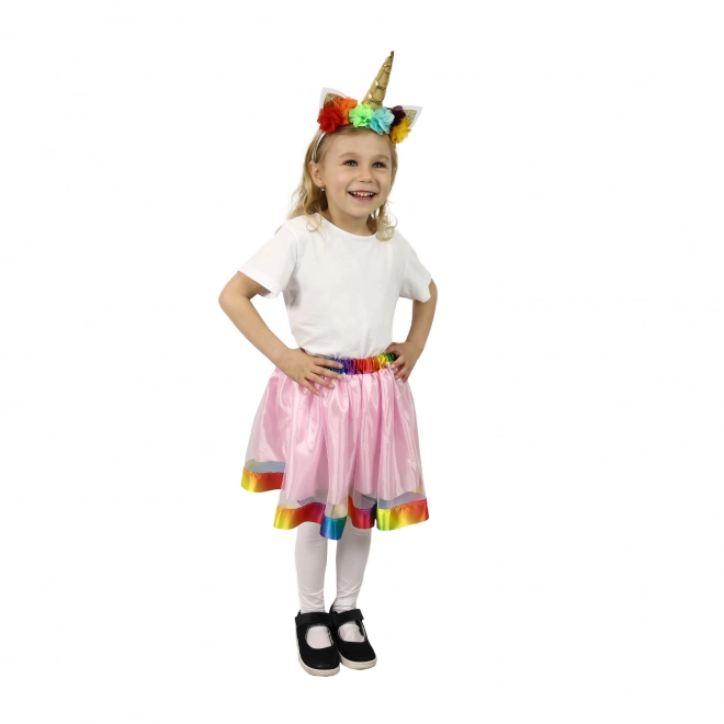 Costum fetițe Tutu Unicorn cu bentiță