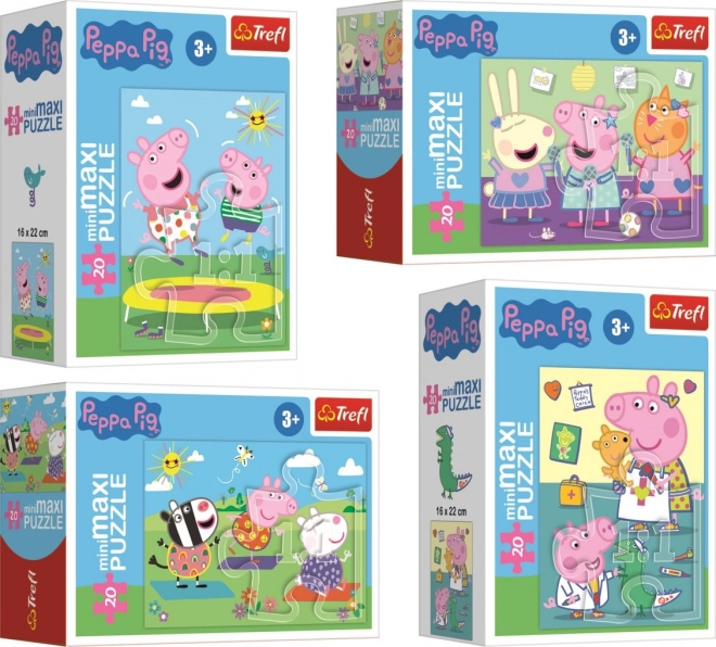 Minipuzzle miniMaxi 20 piese Peppa Pig în cutie 11x8cm