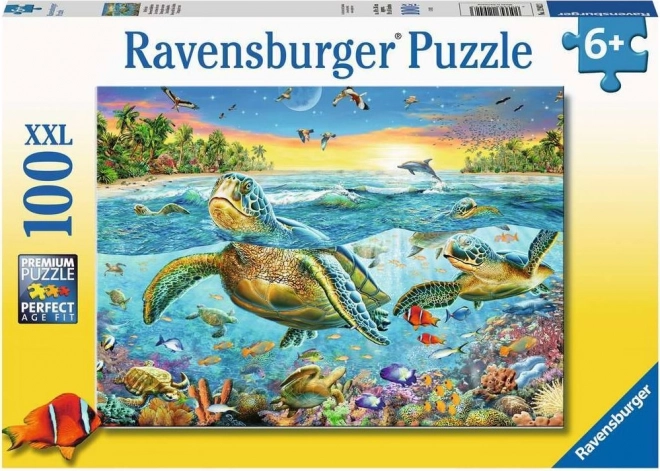 Puzzle 100 piese Țestoase Marine XXL