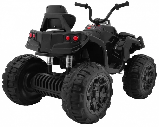 ATV cu 4 roți 2,4 GHz pe baterie pentru copii negru + telecomandă + roți EVA + radio MP3 + start lent
