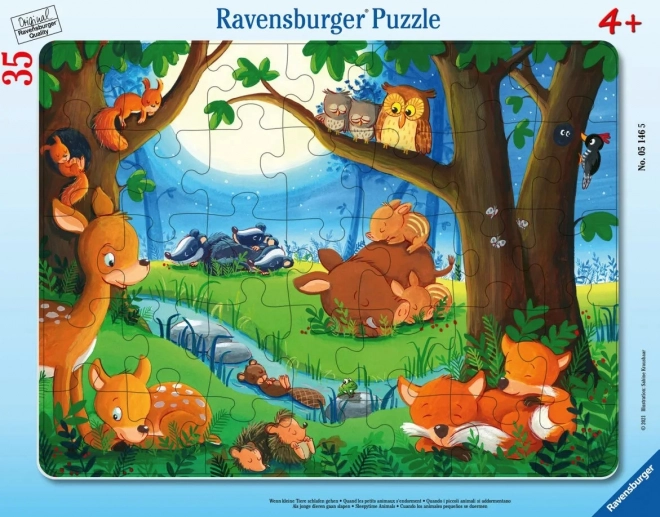 Puzzle de noapte Ravensburger cu animale adorabile