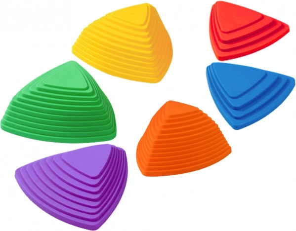Cale senzorială pentru copii: Pietre de echilibru colorate, 6 buc