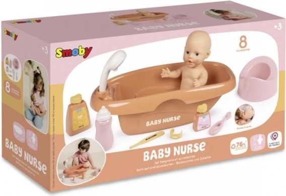 Cadă pentru păpuși Baby Nurse cu accesorii