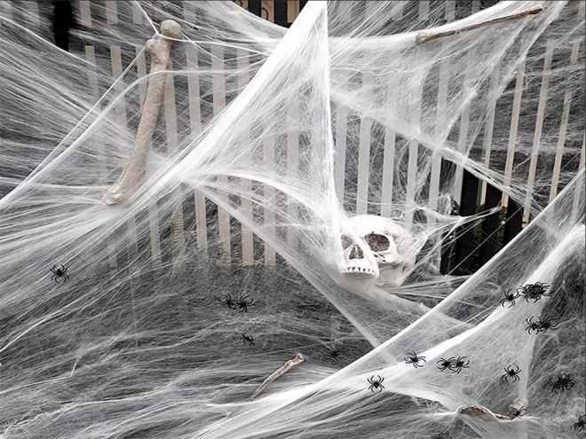 Pânză de păianjen albă cu păianjeni pentru Halloween