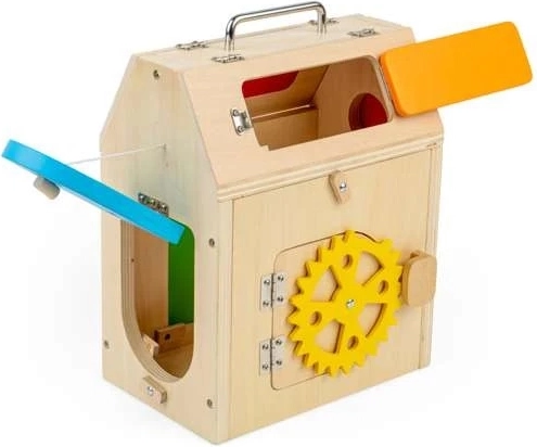Placă de activități Bigjigs Toys - Căsuță pentru copii