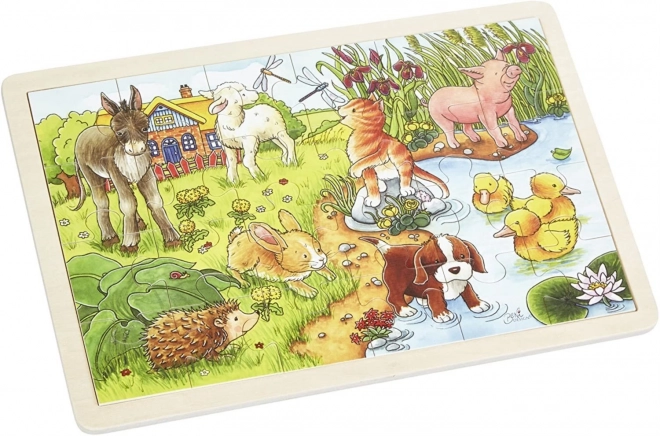 Puzzle din lemn Animale de la fermă 24 piese