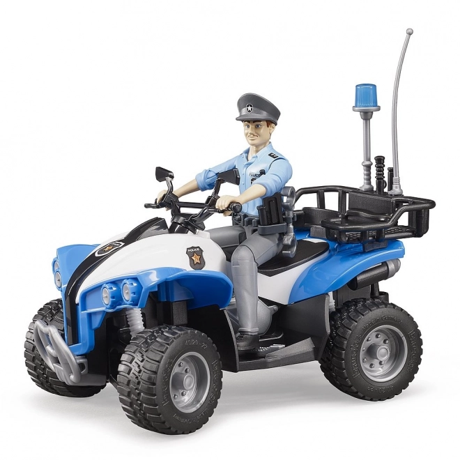 Bruder Bworld Quad Albastru Poliție cu Figurină