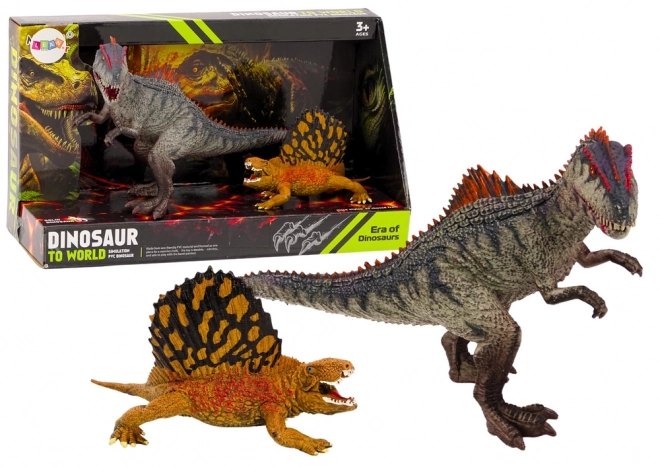 Set figurine dinozaur Dimetrodon și Allozaur