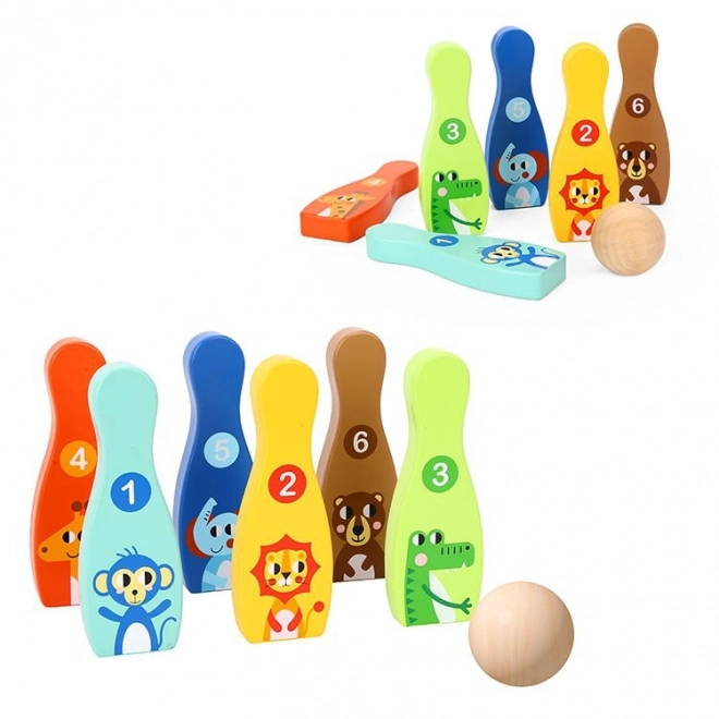 Set de bowling din lemn pentru copii Tooky Toy