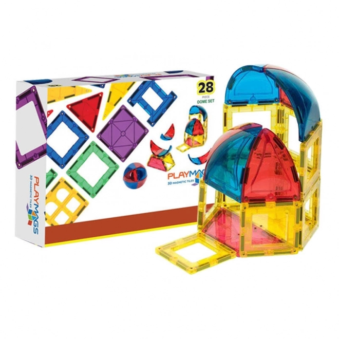 Set de construcție magnetic 3D Dome Playmags - 28 piese