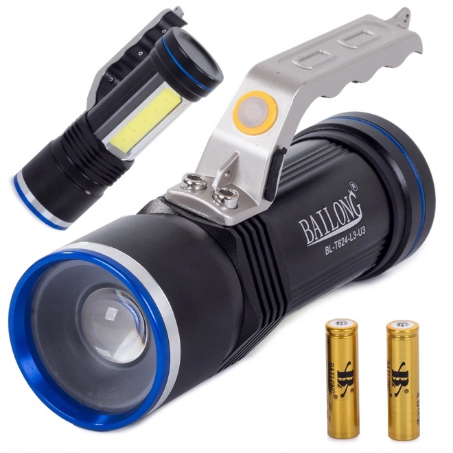 Lanternă profesională Bailong cu LED CREE XM-L3-U3 și funcție de zoom