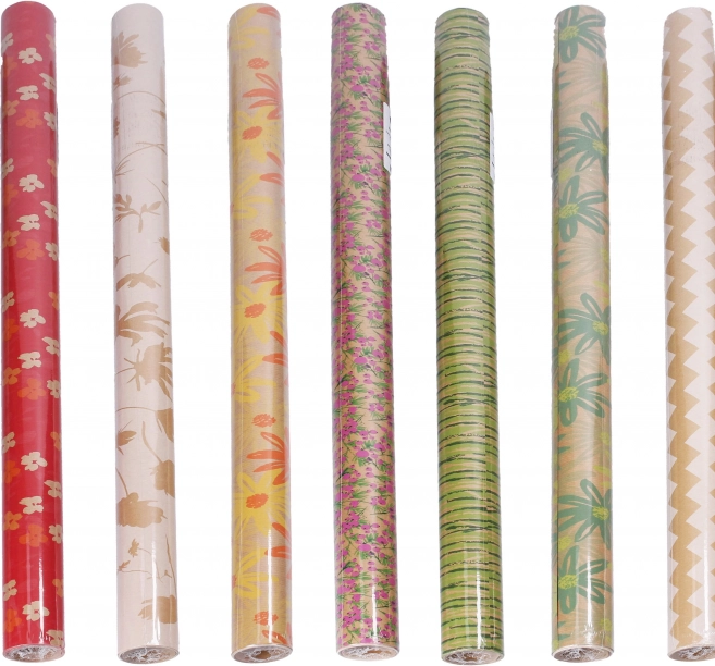 Hârtie de ambalat avana natur 0,7 × 2 m – mix de motive