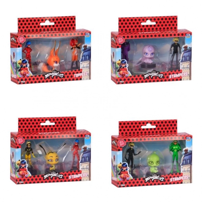 Miraculous: Berușka și Motanul Negru - Set de 3 figurine cu ștampile