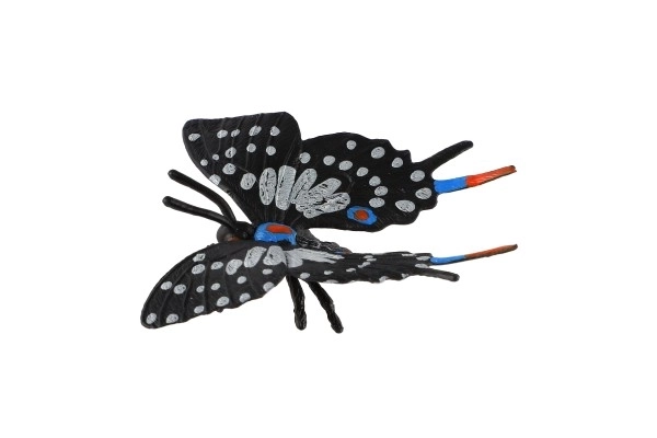 Fluture tropical Papilio otakárek negru și gri din plastic 6cm