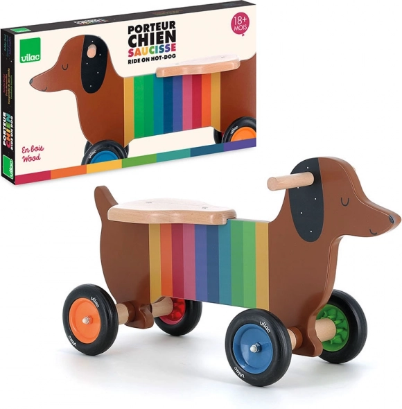 Vilac vehicul de lemn multicolor Căţel