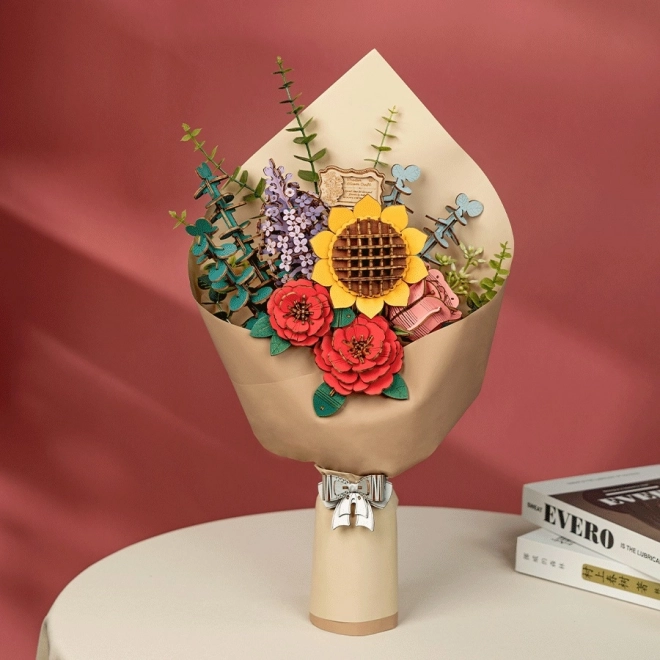 Puzzle din lemn 3D buchet de flori Rowood