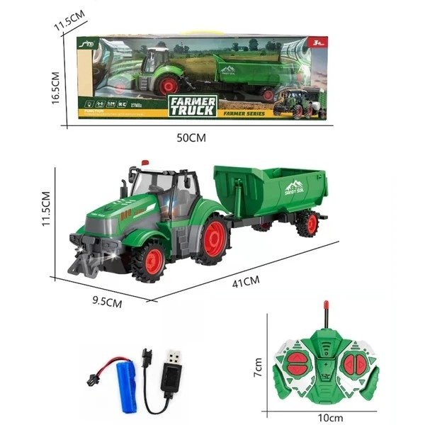 Tractor cu telecomandă și remorcă