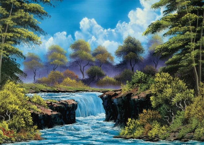 Puzzle Bob Ross: Cascada în luminiș - 1000 piese