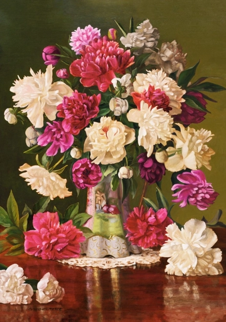 Puzzle peonies frumoase 500 de piese