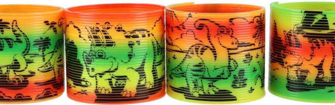 Spirală din plastic cu motiv de dinozauri 7,5cm
