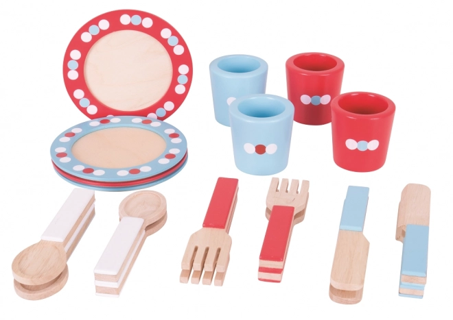 set de veselă cu buline bigjigs toys