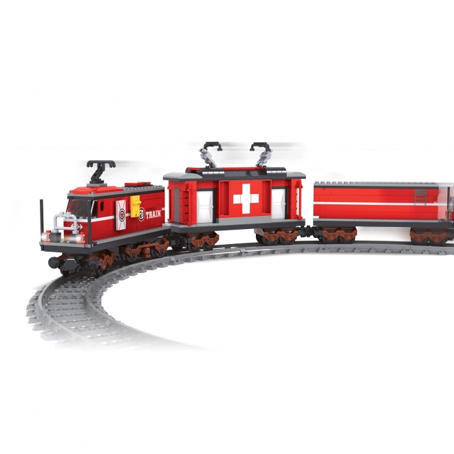 Set tren electric cu șine din 529 piese